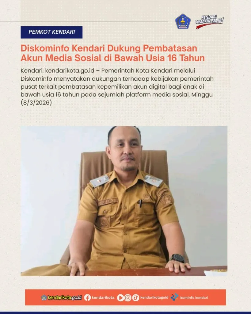 Diskominfo Kendari Dukung Pembatasan Akun Media Sosial di Bawah Usia 16 Tahun